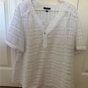 Alfani Women's Sheer White Blouse